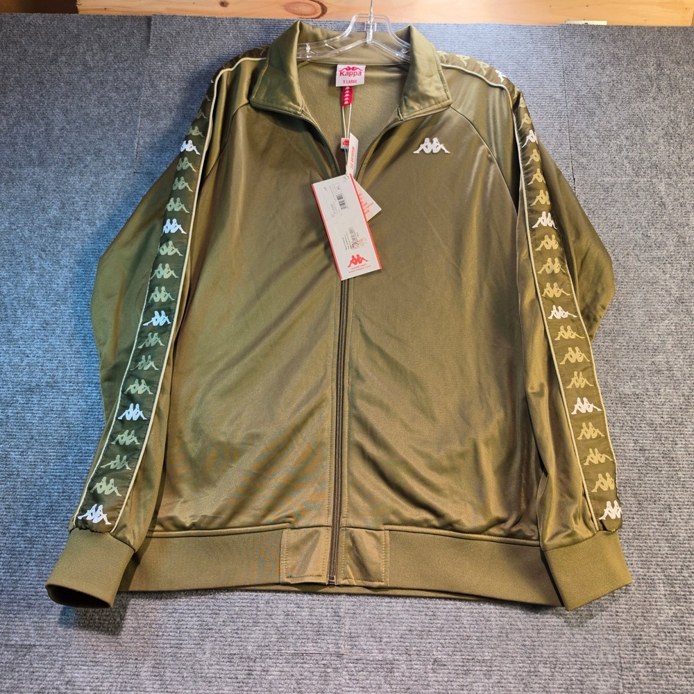 Kappa 222 Banda Dullo Track Jacket Mens XL Olive Green New Logo Tape 3113L9W-A5K